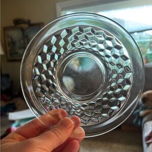 Hexagonal Pattern Clear Glass saucer